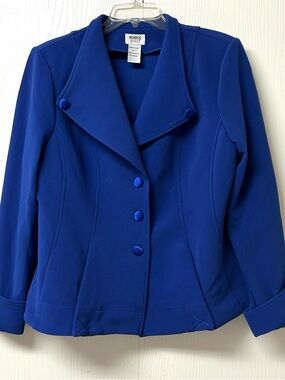 Monroe & Main Women's Cobalt Blue Button-Front Blazer Jacket